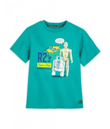 R2-D2 and C-3PO Action Figure T-Shirt for Kids – Star Wars $7.17 BOYS